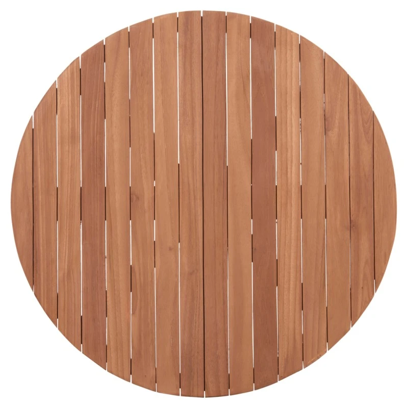 ΕΠΙΦΑΝΕΙΑ ΤΡΑΠΕΖΙΟΥ ΣΤΡΟΓΓΥΛΗ HM18134 ΞΥΛΟ TEAK--ΦΥΣΙΚΟ Φ80x4(πάχος)εκ.