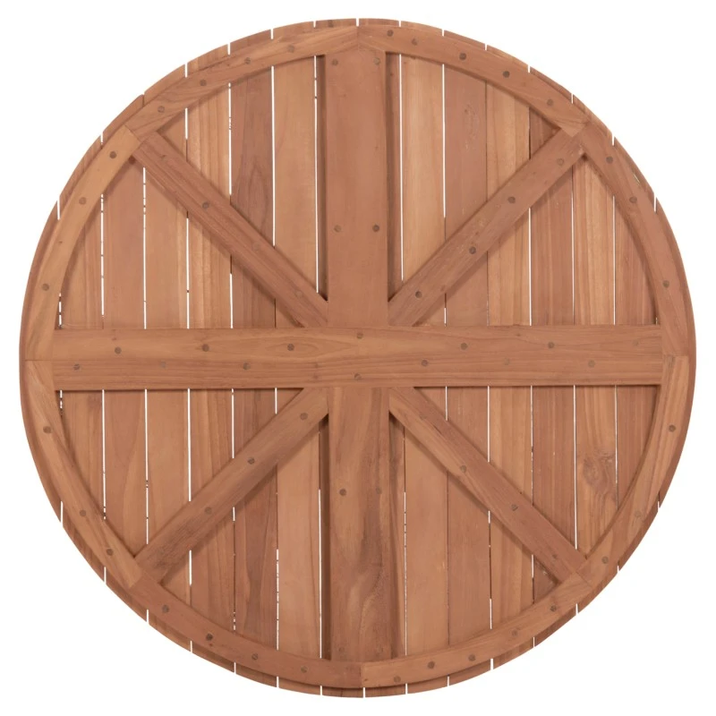 ΕΠΙΦΑΝΕΙΑ ΤΡΑΠΕΖΙΟΥ ΣΤΡΟΓΓΥΛΗ HM18134 ΞΥΛΟ TEAK--ΦΥΣΙΚΟ Φ80x4(πάχος)εκ.