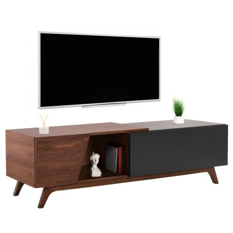 ΕΠΙΠΛΟ ΤΗΛΕΟΡΑΣΗΣ HUDSON HM9748 MDF ΚΑΠΛΑΜΑΣ ΚΑΡΥΔΙΑΣ ΚΑΡΥΔΙ&ΣΚΟΥΡΟ ΓΚΡΙ 180x40x50Υ