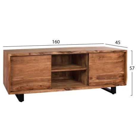 ΕΠΙΠΛΟ TV HM8185.11 NICOLE ΑΠΟ ΜΑΣΙΦ ΞΥΛΟ ΑΚΑΚΙΑΣ ΦΥΣΙΚΟ 160x45x57Υεκ.