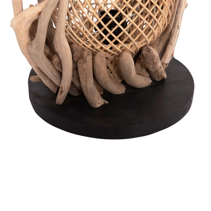 ΕΠΙΤΡΑΠΕΖΙΟ ΔΙΑΚΟΣΜΗΤΙΚΟ ΦΩΤΙΣΤΙΚΟ ASHIN HM4438 DRIFTWOOD--RATTAN 30x30x49Υεκ.