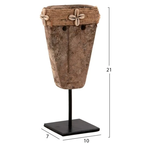 ΕΠΙΤΡΑΠΕΖΙΟ ΔΙΑΚΟΣΜΗΤΙΚΟ ΠΡΟΣΩΠΟ HM4315 PARAS STONE-ΜΕΤΑΛΛΙΚΟ ΜΑΥΡΟ STAND 10x7x21Υ εκ.