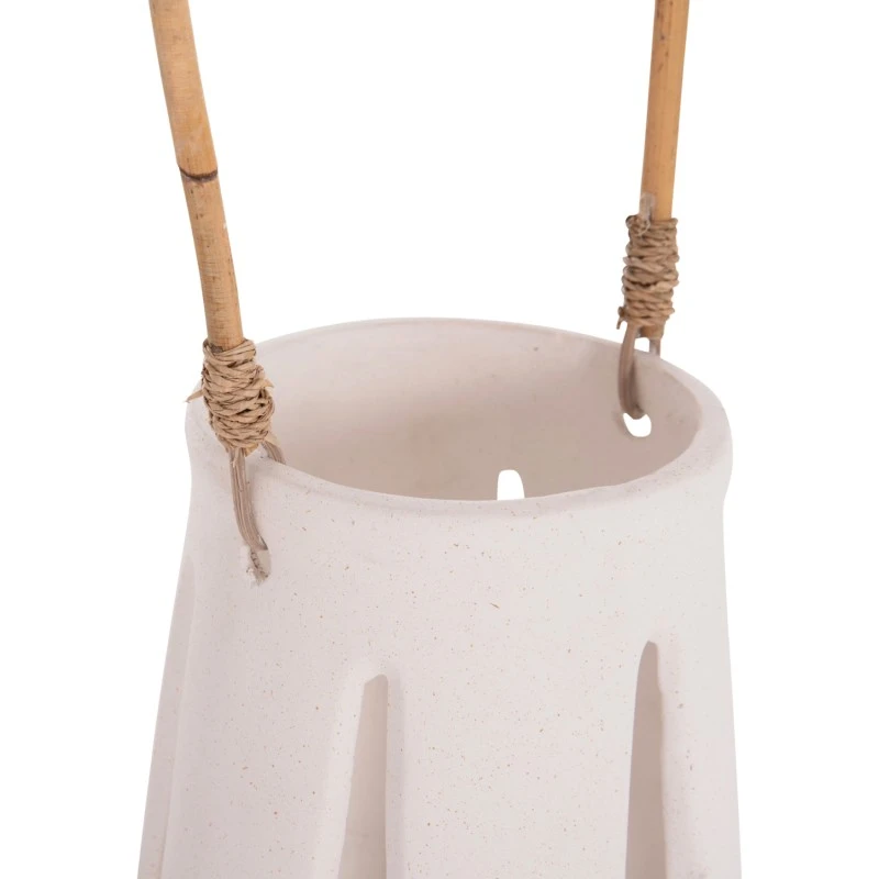 ΕΠΙΤΡΑΠΕΖΙΟ ΦΑΝΑΡΙ ERANTYL HM4696.02L ΛΕΥΚΟ FIBER CEMENT & ΧΕΡΟΥΛΙ RATTAN Φ17x27Yεκ.