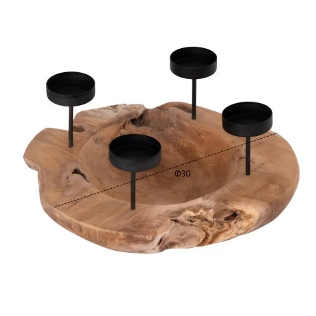 ΕΠΙΤΡΑΠΕΖΙΟ ΚΗΡΟΠΗΓΙΟ/BOWL FRAN HM4390 ΞΥΛΟ ΤΕΑΚ-ΜΕΤΑΛΛΟ 30x30x7-15Υεκ.