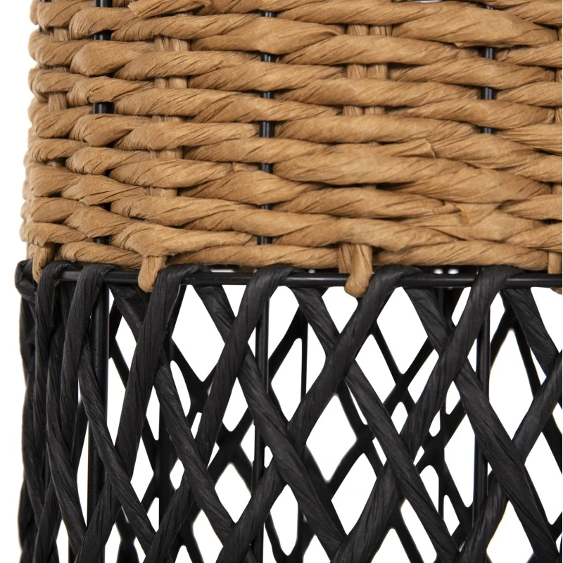 ΦΩΤΙΣΤΙΚΟ ΔΑΠΕΔΟΥ HM4342 ΜΕΤΑΛΛΟ-PAPER ROPE ΣΕ ΜΠΕΖ ΑΜΜΟΥ-ΜΑΥΡΟ Φ20X120Υεκ.