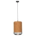 ΦΩΤΙΣΤΙΚΟ ΟΡΟΦΗΣ ΚΡΕΜΑΣΤΟ HM4340 PAPER ROPE ΜΠΕΖ-ΜΑΥΡΟ ΜΕΤΑΛΛΟ-Φ26x40-120Υεκ.