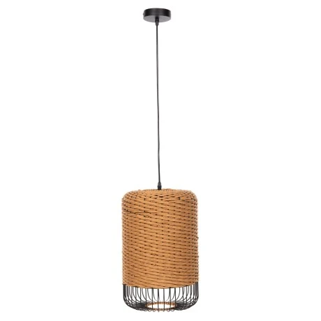 ΦΩΤΙΣΤΙΚΟ ΟΡΟΦΗΣ ΚΡΕΜΑΣΤΟ HM4340 PAPER ROPE ΜΠΕΖ-ΜΑΥΡΟ ΜΕΤΑΛΛΟ-Φ26x40-120Υεκ.