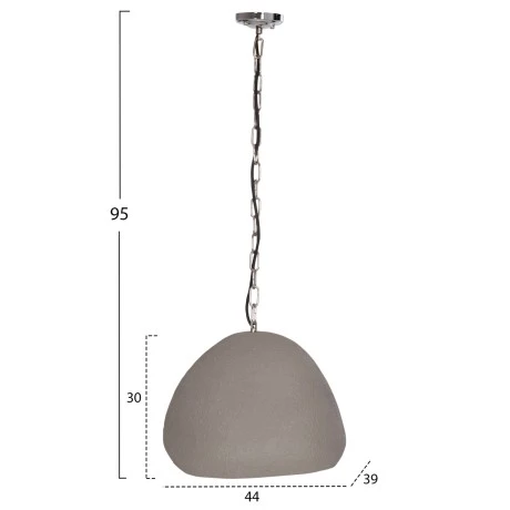 ΦΩΤΙΣΤΙΚΟ ΟΡΟΦΗΣ ΚΡΕΜΑΣΤΟ JAYLEN HM4703.03S FIBER CEMENT ΓΚΡΙ 44x39x30Υεκ.