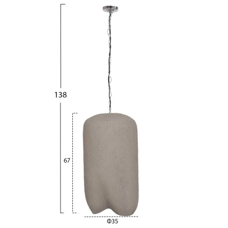 ΦΩΤΙΣΤΙΚΟ ΟΡΟΦΗΣ ΚΡΕΜΑΣΤΟ LOGKY HM4704.03L--FIBER CEMENT ΓΚΡΙ 35x35x67Υεκ