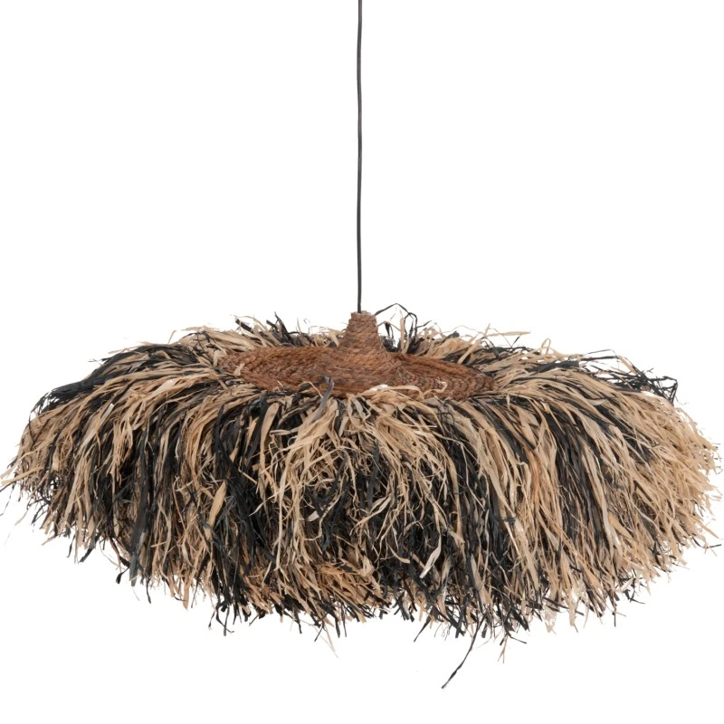 ΦΩΤΙΣΤΙΚΟ ΟΡΟΦΗΣ ORDEM HM4715 ΚΑΠΕΛΟ ΙΝΕΣ SISAL & ΜΠΑΝΑΝΑΣ-ΜΑΥΡΟ & ΦΥΣΙΚΟ Φ75εκ