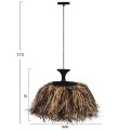 ΦΩΤΙΣΤΙΚΟ ΟΡΟΦΗΣ ORDEM HM4716 ΚΑΠΕΛΟ ΙΝΕΣ SISAL & ΜΠΑΝΑΝΑΣ-ΜΑΥΡΟ & ΦΥΣΙΚΟ Φ60x50Υεκ
