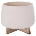 ΓΛΑΣΤΡΑ ΕΣ.ΧΩΡΟΥ FRELLO HM4674.02L ΛΕΥΚΟ FIBER CEMENT--TEAK ΒΑΣΗ 29x29x23,5Υεκ.