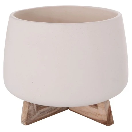 ΓΛΑΣΤΡΑ ΕΣ.ΧΩΡΟΥ FRELLO HM4674.02L ΛΕΥΚΟ FIBER CEMENT--TEAK ΒΑΣΗ 29x29x23,5Υεκ.