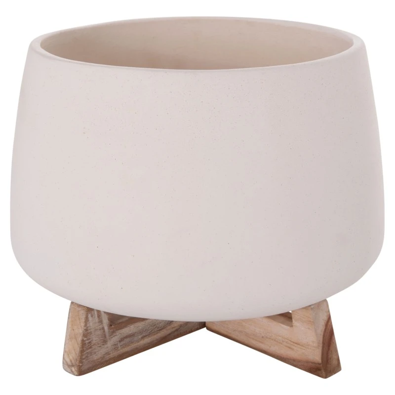 ΓΛΑΣΤΡΑ ΕΣ.ΧΩΡΟΥ FRELLO HM4674.02L ΛΕΥΚΟ FIBER CEMENT--TEAK ΒΑΣΗ 29x29x23,5Υεκ.