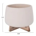 ΓΛΑΣΤΡΑ ΕΣ.ΧΩΡΟΥ FRELLO HM4674.02L ΛΕΥΚΟ FIBER CEMENT--TEAK ΒΑΣΗ 29x29x23,5Υεκ.
