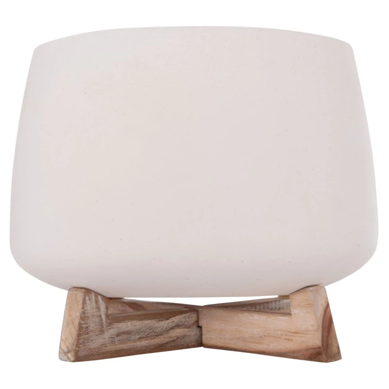ΓΛΑΣΤΡΑ ΕΣ.ΧΩΡΟΥ FRELLO HM4674.02L ΛΕΥΚΟ FIBER CEMENT--TEAK ΒΑΣΗ 29x29x23,5Υεκ.