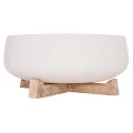ΓΛΑΣΤΡΑ ΕΣ.ΧΩΡΟΥ FRELLO HM4674.02M ΛΕΥΚΟ FIBER CEMENT--TEAK ΒΑΣΗ 27x26,5x12Υεκ.