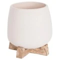 ΓΛΑΣΤΡΑ ΕΣ.ΧΩΡΟΥ FRELLO HM4674.02S ΛΕΥΚΟ FIBER CEMENT--TEAK ΒΑΣΗ 14,5x14,5x16Υεκ.