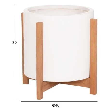 ΓΛΑΣΤΡΑ/ΚΑΣΠΟ ΕΣΩΤ.ΧΩΡΟΥ HOFF HM4682.02M FIBER CEMENT ΛΕΥΚΟ-TEAK ΒΑΣΗ Φ40x39Υεκ