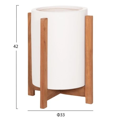 ΓΛΑΣΤΡΑ/ΚΑΣΠΟ ΕΣΩΤ.ΧΩΡΟΥ HOFF HM4682.02S FIBER CEMENT ΛΕΥΚΟ-TEAK ΒΑΣΗ Φ33x42Υεκ