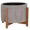 ΓΛΑΣΤΡΑ ΕΣΩΤ.ΧΩΡΟΥ HOFF HM4682.03L FIBER CEMENT ΓΚΡΙ-TEAK ΒΑΣΗ Φ50x35Υεκ