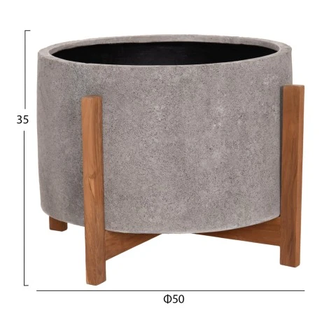 ΓΛΑΣΤΡΑ/ΚΑΣΠΟ ΕΣΩΤ.ΧΩΡΟΥ HOFF HM4682.03L FIBER CEMENT ΓΚΡΙ-TEAK ΒΑΣΗ Φ50x35Υεκ