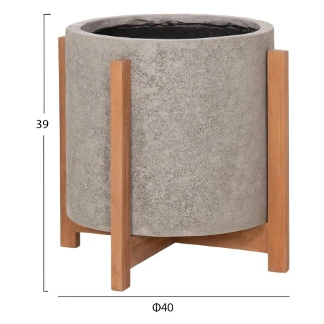 ΓΛΑΣΤΡΑ/ΚΑΣΠΟ ΕΣΩΤ.ΧΩΡΟΥ HOFF HM4682.03M FIBER CEMENT ΓΚΡΙ-TEAK ΒΑΣΗ Φ40x39Υεκ