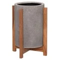 ΓΛΑΣΤΡΑ ΕΣΩΤ.ΧΩΡΟΥ HOFF HM4682.03S FIBER CEMENT ΓΚΡΙ-TEAK ΒΑΣΗ Φ33x42Υεκ