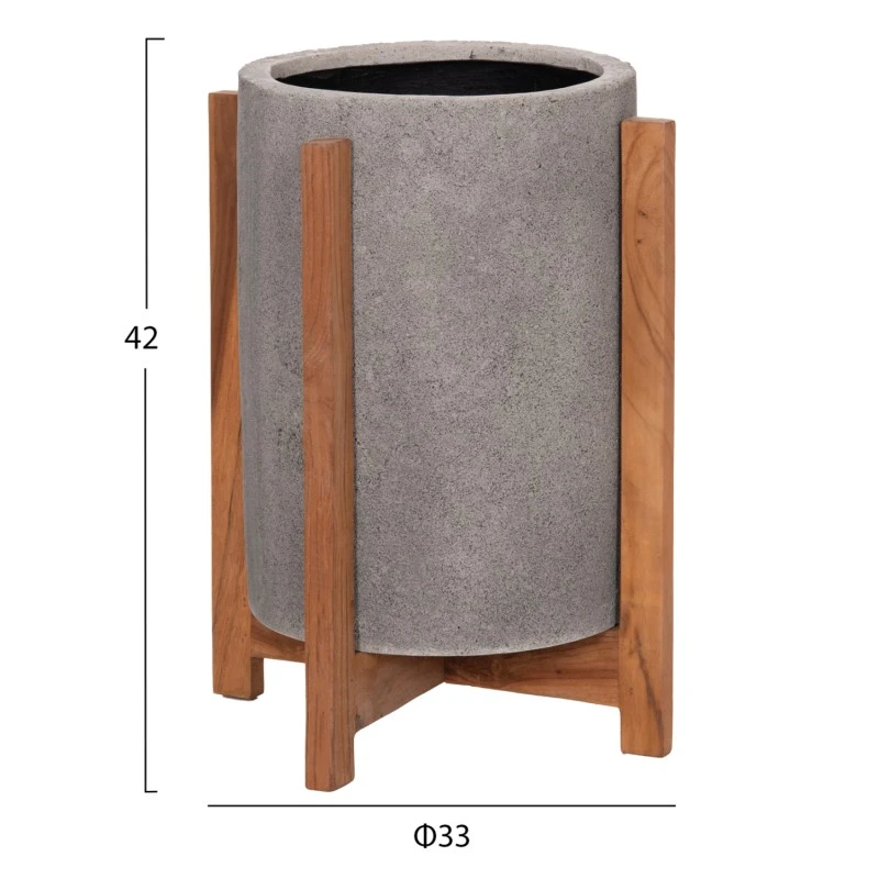 ΓΛΑΣΤΡΑ ΕΣΩΤ.ΧΩΡΟΥ HOFF HM4682.03S FIBER CEMENT ΓΚΡΙ-TEAK ΒΑΣΗ Φ33x42Υεκ