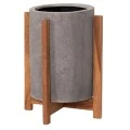 ΓΛΑΣΤΡΑ ΕΣΩΤ.ΧΩΡΟΥ HOFF HM4682.03S FIBER CEMENT ΓΚΡΙ-TEAK ΒΑΣΗ Φ33x42Υεκ