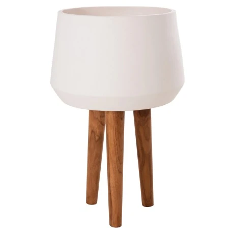 ΓΛΑΣΤΡΑ ΕΣΩΤ.ΧΩΡΟΥ QUAN HM4680.02L FIBER CEMENT ΛΕΥΚΟ--ΒΑΣΗ TEAK Φ38x62Υεκ