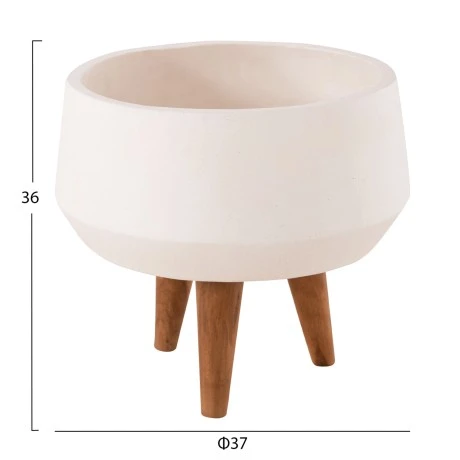 ΓΛΑΣΤΡΑ ΕΣΩΤ.ΧΩΡΟΥ QUAN HM4680.02S FIBER CEMENT ΛΕΥΚΟ--ΒΑΣΗ TEAK Φ37x36Υεκ