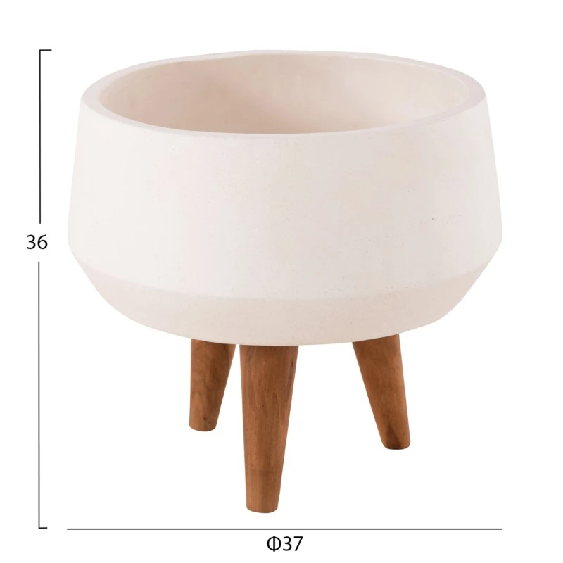 ΓΛΑΣΤΡΑ ΕΣΩΤ.ΧΩΡΟΥ QUAN HM4680.02S FIBER CEMENT ΛΕΥΚΟ--ΒΑΣΗ TEAK Φ37x36Υεκ