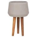 ΓΛΑΣΤΡΑ ΕΣΩΤ.ΧΩΡΟΥ QUAN HM4680.03L FIBER CEMENT ΓΚΡΙ--ΒΑΣΗ TEAK Φ38x62Υεκ