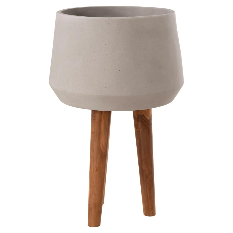 ΓΛΑΣΤΡΑ ΕΣΩΤ.ΧΩΡΟΥ QUAN HM4680.03L FIBER CEMENT ΓΚΡΙ--ΒΑΣΗ TEAK Φ38x62Υεκ