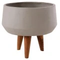ΓΛΑΣΤΡΑ ΕΣΩΤ.ΧΩΡΟΥ QUAN HM4680.03S FIBER CEMENT ΓΚΡΙ--ΒΑΣΗ TEAK Φ37x36Υεκ