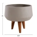 ΓΛΑΣΤΡΑ ΕΣΩΤ.ΧΩΡΟΥ QUAN HM4680.03S FIBER CEMENT ΓΚΡΙ--ΒΑΣΗ TEAK Φ37x36Υεκ