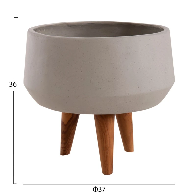 ΓΛΑΣΤΡΑ ΕΣΩΤ.ΧΩΡΟΥ QUAN HM4680.03S FIBER CEMENT ΓΚΡΙ--ΒΑΣΗ TEAK Φ37x36Υεκ