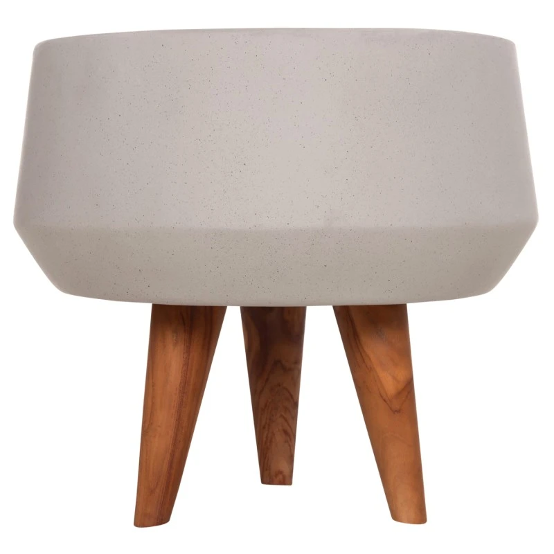 ΓΛΑΣΤΡΑ ΕΣΩΤ.ΧΩΡΟΥ QUAN HM4680.03S FIBER CEMENT ΓΚΡΙ--ΒΑΣΗ TEAK Φ37x36Υεκ