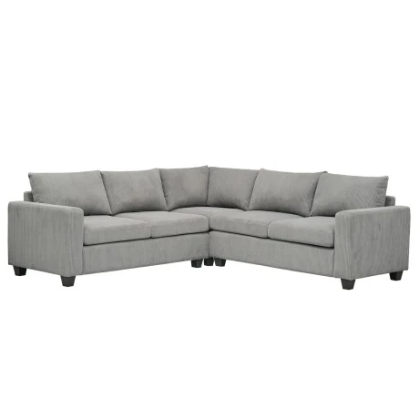 ΓΩΝΙΑΚΟΣ ΚΑΝΑΠΕΣ CALDER HM3286.01 ΓΚΡΙ ΥΦΑΣΜΑ 254x254x90x91Υεκ.