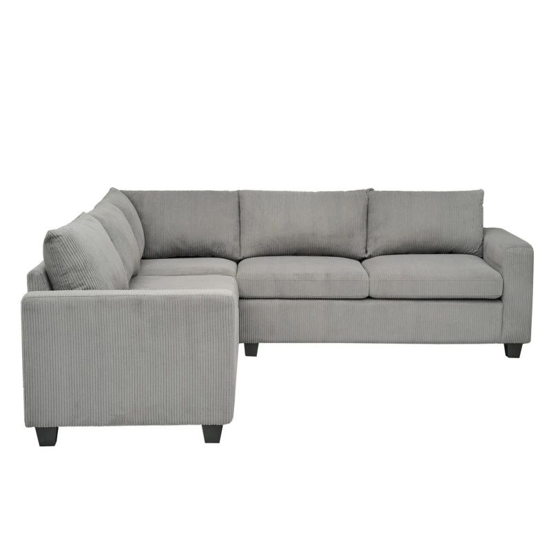 ΓΩΝΙΑΚΟΣ ΚΑΝΑΠΕΣ CALDER HM3286.01 ΓΚΡΙ ΥΦΑΣΜΑ 254x254x90x91Υεκ.