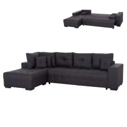 ΓΩΝΙΑΚΟΣ ΚΑΝΑΠΕΣ-ΚΡΕΒΑΤΙ ΜΕ ΑΠΟΘ.ΧΩΡΟ TRENDSTON HM3302.01L ΓΚΡΙ ΥΦΑΣΜΑ 298x177x95Υεκ