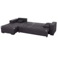 ΓΩΝΙΑΚΟΣ ΚΑΝΑΠΕΣ-ΚΡΕΒΑΤΙ ΜΕ ΑΠΟΘ.ΧΩΡΟ TRENDSTON HM3302.01L ΓΚΡΙ ΥΦΑΣΜΑ 298x177x95Υεκ
