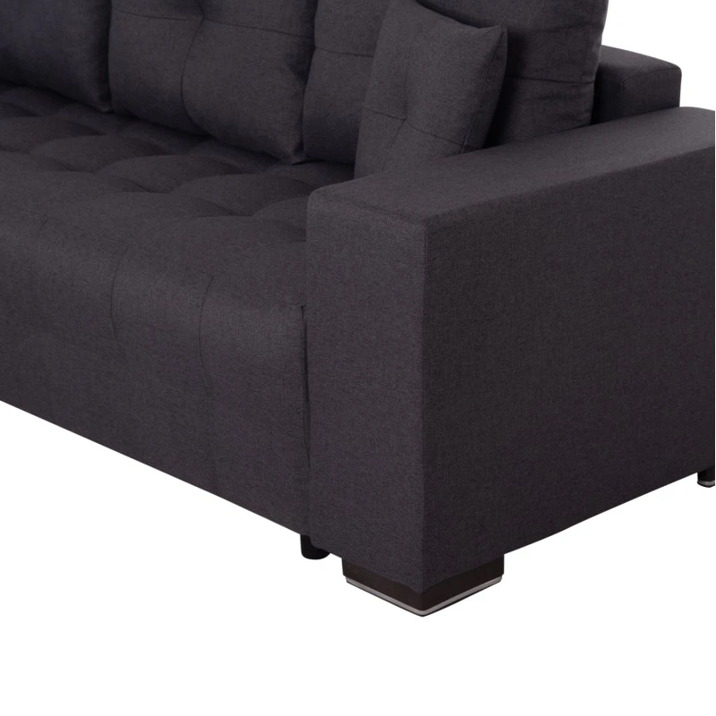ΓΩΝΙΑΚΟΣ ΚΑΝΑΠΕΣ-ΚΡΕΒΑΤΙ ΜΕ ΑΠΟΘ.ΧΩΡΟ TRENDSTON HM3302.01L ΓΚΡΙ ΥΦΑΣΜΑ 298x177x95Υεκ