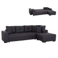 ΓΩΝΙΑΚΟΣ ΚΑΝΑΠΕΣ-ΚΡΕΒΑΤΙ ΜΕ ΑΠΟΘ.ΧΩΡΟ TRENDSTON HM3302.01R ΓΚΡΙ ΥΦΑΣΜΑ 298x177x95Υεκ