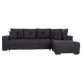ΓΩΝΙΑΚΟΣ ΚΑΝΑΠΕΣ-ΚΡΕΒΑΤΙ ΜΕ ΑΠΟΘ.ΧΩΡΟ TRENDSTON HM3302.01R ΓΚΡΙ ΥΦΑΣΜΑ 298x177x95Υεκ