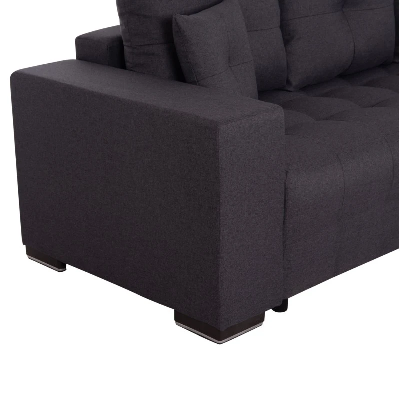ΓΩΝΙΑΚΟΣ ΚΑΝΑΠΕΣ-ΚΡΕΒΑΤΙ ΜΕ ΑΠΟΘ.ΧΩΡΟ TRENDSTON HM3302.01R ΓΚΡΙ ΥΦΑΣΜΑ 298x177x95Υεκ