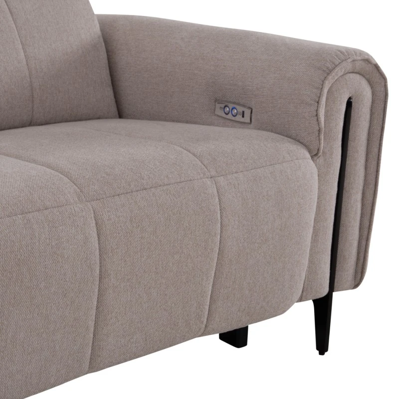 ΓΩΝΙΑΚΟΣ ΚΑΝΑΠΕΣ ΜΕ RECLINE ORACLE HM3290.02 ΜΠΕΖ ΥΦΑΣΜΑ 260x260x90(κάθισμα)x94Υεκ.