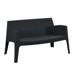 ΚΑΝΑΠΕΣ 2-ΘΕΣΙΟΣ ΠΟΛΥΠΡΟΠΥΛΕΝΙΟΥ SLEEK HM6366.02 ΧΡΩΜΑ ΜΑΥΡΟ 133x68x73Υεκ.