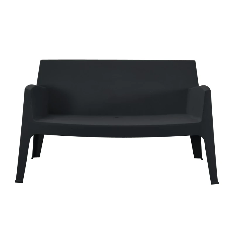ΚΑΝΑΠΕΣ 2-ΘΕΣΙΟΣ ΠΟΛΥΠΡΟΠΥΛΕΝΙΟΥ SLEEK HM6366.02 ΧΡΩΜΑ ΜΑΥΡΟ 133x68x73Υεκ.